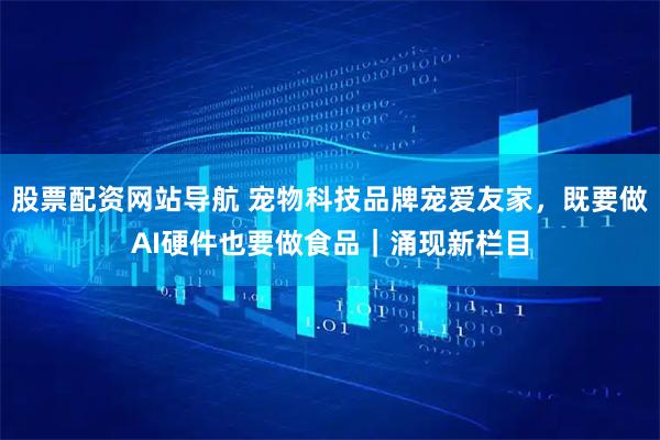 股票配资网站导航 宠物科技品牌宠爱友家，既要做AI硬件也要做食品｜涌现新栏目